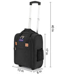 Underseat Rolling Travel Bag 17 x 13 x 8 Inches Personal Item Fits Spirit Frontier American And More Major Airlines Black