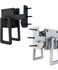 Heavy Duty Double Sided Door Latch With Included Key And Mounting Screws Secure Square Gate Lock For Barn Wood Fences, black and white metal design.