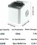 Snap This Ultra Fast Countertop Ice Maker Onto Any Shelf And Pull Out Chilled Bullet Cubes In Minutes, features a sleek design and includes ice specs.