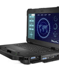 Rugged Laptop Featuring Intel Core I5, 16Gb Ram, And 512Gb Ssd showing open screen displaying user interface and ports.