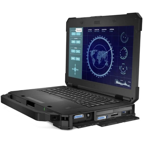 Rugged Laptop Featuring Intel Core I5, 16Gb Ram, And 512Gb Ssd showing open screen displaying user interface and ports.