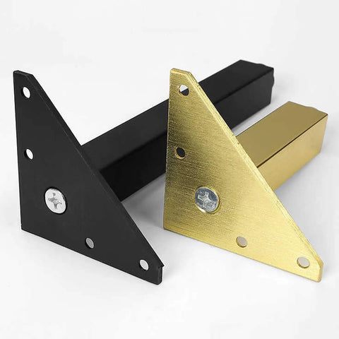 Brushed Gold Adjustable Furniture Legs Four Pack 300mm Aluminum Alloy Replacement Feet in gold and black