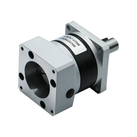 Premium High Precision Planetary Gearbox And Speed Reducer Built For Nema23 57 Stepper Motors With 8mm Input And 14mm Output, silver and black design.