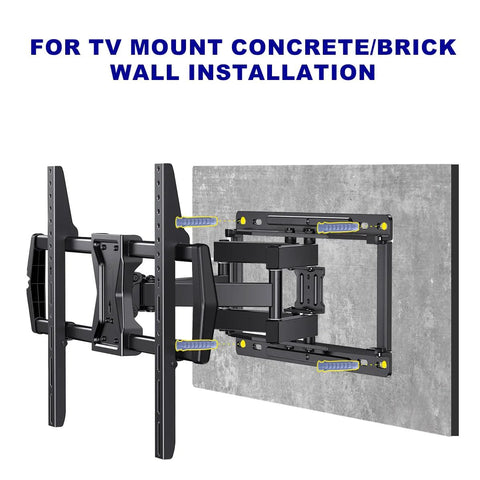 Concrete Wall Anchors For TV Mounts For Concrete Or Brick Walls, Durable Plastic 10x50mm Anchors installation example on concrete wall