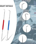 Precision Double Pointed Scriber Tool Two Piece Set with red and blue handles, showing various tip designs for precise marking.