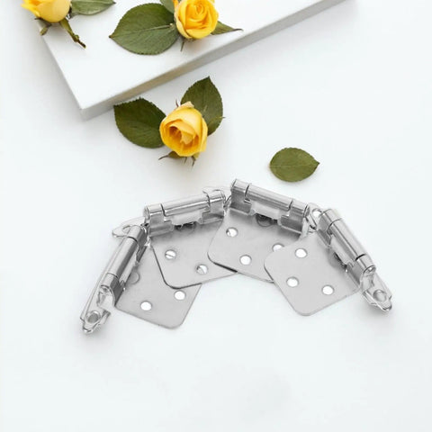 Heavy Duty Spring Loaded Cabinet Hinges 4 Pack for Kitchen Cabinets and Furniture, Self Closing Iron Hinge Set on white surface