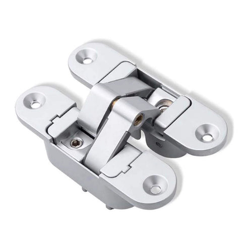 Three Dimensional Invisible Door Hinge With Adjustable Cross Zinc Alloy, 180 Degree Concealed Hinge For Right Open Gold Finish