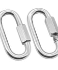 Two Pack M8 5 16 Inch Heavy Duty Stainless Steel Quick Link Carabiners D Shape Chain Links 1500 LB Capacity For Camping Outdoor Gear