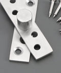Eight Piece 360 Degree Door Pivot Hinge Set With Fixing Screws Stainless Steel Center Pivot Hinges close-up view