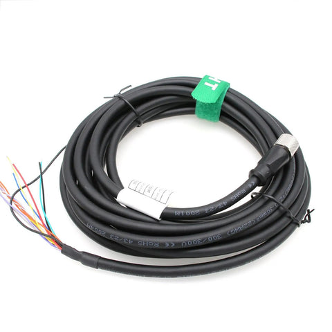Cognex In-Sight 7000 9000 24V Power IO Cable M12 A-Coded 12 Pin Female To Flying Lead For Checker 201 DataMan Vision System 1m