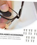 Using an eyeglasses repair kit with replacement screws and screwdriver to fix sunglasses and glasses quick DIY fix toolkit.
