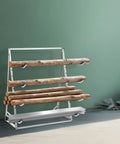 Heavy Duty 4 Tier Steel Lumber Storage Rack Height Adjustable Cantilever Organizer Shelf For Garage Workshop Silver Pipe Holder with lumber.