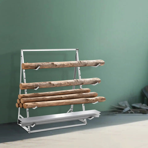 Heavy Duty 4 Tier Steel Lumber Storage Rack Height Adjustable Cantilever Organizer Shelf For Garage Workshop Silver Pipe Holder with lumber.