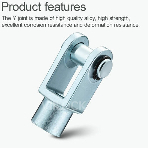 Two Pack Air Cylinder Y Connector Set With Clevis End For M16x1.5 Female Thread, Y63, 63mm Bore, 78mm Overall Length, High Strength Alloy Construction, Corrosion Resistant, Deformation Resistant Pneumatic Fitting For Systems clevis-end alloy connector