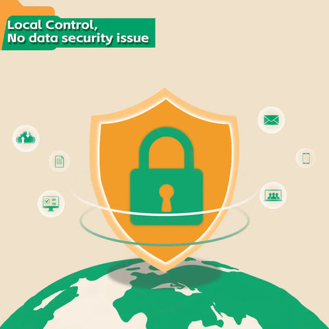 Illustration of a shield and lock icon emphasizing security for Tasmota Smart Switch 4 Pack Built In ESP8266 2.4GHz WiFi Light Switch.