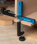 Universal Fence Clamps For Woodworking Two Pack No Fuss Quick Attach Mounts For Table Saw Miter Saw Router Table And Drill Press Fence Clamps With Three Eighth Inch Rods Fast Secure Fit on MDF auxiliary fence
