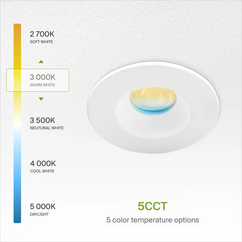 Top Shelf 1 Inch Led Recessed Ceiling Lights 24 Pack Adjustable 2700K To 5000K CRI 90 Plus displayed with color temperature options.