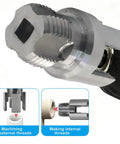 Close-up of Seimneire 3 Pack Pipe Threading Kit for 1, 3/4 and 1/2 inch pipes with dual function cutter for threading.