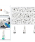 Dope 120 Piece Closed End Crimp Connector Kit With Aluminum Conductors And Nylon Insulation For Secure Electrical Wire Joints In Cars And Security Gear White Set, white assorted connectors