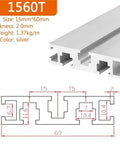 1560T Aluminum Extrusion Frame Silver Anodized 15x60mm Linear Guide Profile For Industrial Fence Equipment Framework Stand Edge 650mm Long Beefy Heavy Duty Build For Workbenches And Protective Barriers