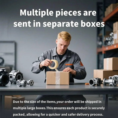 Person packing boxes with wheel bearings in a warehouse.