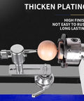 Ultimate Woodturning Lathe Tools Kit With Ball Turning Bits And Spherical Cutter Holder Perfect For DIY Projects And Workshop Tasks On Your 16 Inch Machine, showing a polished metal ball turning tool in use.