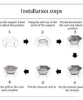 Installation steps for Hexagonal 430 Stainless Steel Folding Fire Pit Burn Barrel For Wood Fires