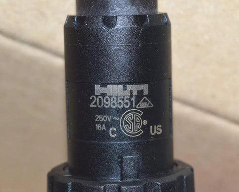 Heavy Duty Supply Cord TE 1000 AVR 120V 5m For Drilling And Demolition Work Black Cable Close-up with Markings