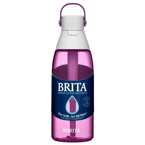 Hard Sided Premium Filtering Water Bottle 36 Oz BPA Free And Reusable Reduces Chlorine Taste And Odor Filter Lasts Up To 2 Months
