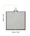 MECCANIXITY FSR406B thin-film pressure sensor pad, 60mm by 43mm, with two top terminal leads