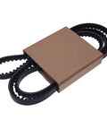 Belt Set For Carrier Transicold X4 7300 And X4 7500 Refrigeration Units in packaging, showing three black drive belts.