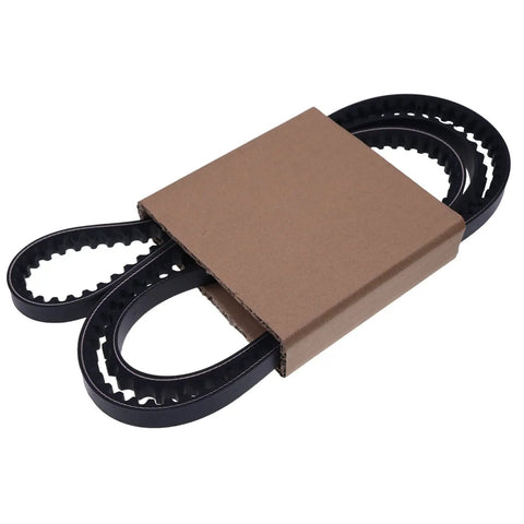 Belt Set For Carrier Transicold X4 7300 And X4 7500 Refrigeration Units in packaging, showing three black drive belts.