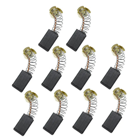 4Pcs Carbon Motor Brushes For Power Tools, Replacement Electric Hammer Drill Brushes arranged in rows with springs and leads