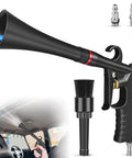 Side view of Senduzll Tornado car cleaning gun in black with long aluminum nozzle and brush attachment