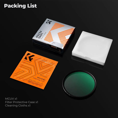 67mm MCUV Lens Protection Filter For Cameras, Ultra Slim UV Filter With 18 Multi-Coated Glass, box, case, cloth