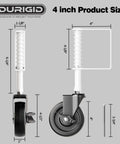 Spring Loaded Gate Wheel 4 Inch Side Break Caster For Wooden, Fence And Vinyl Gates, Heavy Duty Outdoor Gate Wheel