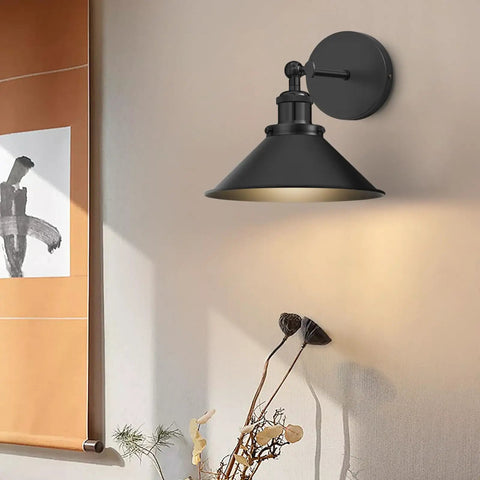 Set Of 2 Vintage Black Wall Sconces With Remote Dimmable Battery Operated Wireless Indoor Lighting Hella Bright No Cord Hassle Quick Install Farmhouse Home Decor mounted on a cream wall near art.