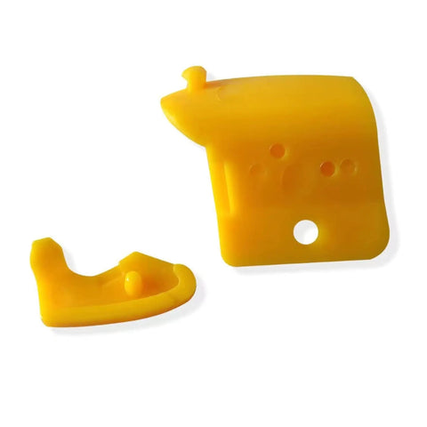 Pro Grade Nylon Tire Changer Inserts Kit for Duck Head Mounts, Front Upper Six and Rear Lower Six Inserts close-up, yellow color