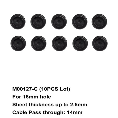 Awesome 200 Piece Rubber Grommet Kit For Cable Hole Cover And Wire Organizer With Round Snap In Place Gasket To Keep Your Setup Looking Clean And Tucked Away Perfect DIY Fix, 16mm black plastic grommets