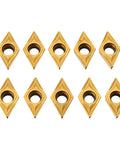 Set of 10 DCMT070204 BP010 carbide inserts for External Lathe Turning Tool Holder SDNCN1212H07, precision metal cutting.