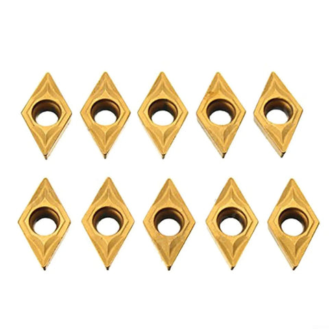 Set of 10 DCMT070204 BP010 carbide inserts for External Lathe Turning Tool Holder SDNCN1212H07, precision metal cutting.