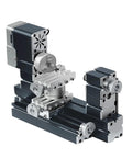 60W Mini Metal Lathe Machine High Speed 12k Rpm Precision Turning Tool with metal body and motor detail for DIY projects.