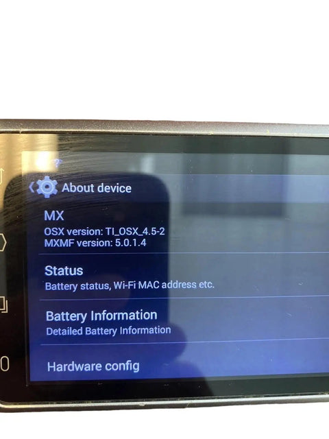 Close-up of Android 2D Barcode Scanner Mobile Computer For Inventory Control showing device settings screen.