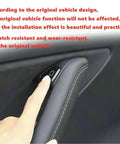 Clean 11 Piece Interior Window Switch Covers And Door Control Button Trim Kit For Tesla, showing installation on a door handle.