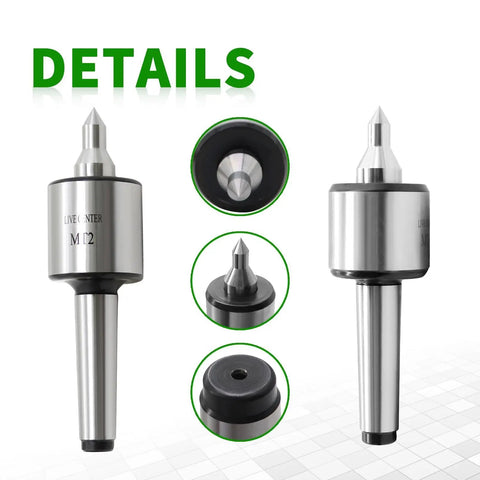 MT3 60 Degree CNC Revolving Live Center High Precision 0.0002 Inch For Lathe Wood And Metal Turning, Carbon Steel Construction