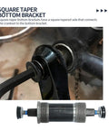 BB UN26 Square Taper Bottom Bracket For 68 By 123, 68 By 127, And 68 By 110 Mm, Black 1 Piece, installed on bicycle crankset