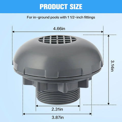 Go-To Pool Inlet Strainer Kit Replacement For Intex And Coleman Above Ground Pools one and a half inch ABS plastic filter valve