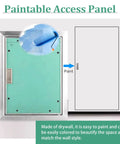 No Sweat Installation Paintable Concealed Access Panel For Drywall Walls And Ceilings Featuring Spring Loaded Pop Out Mechanism in light blue color
