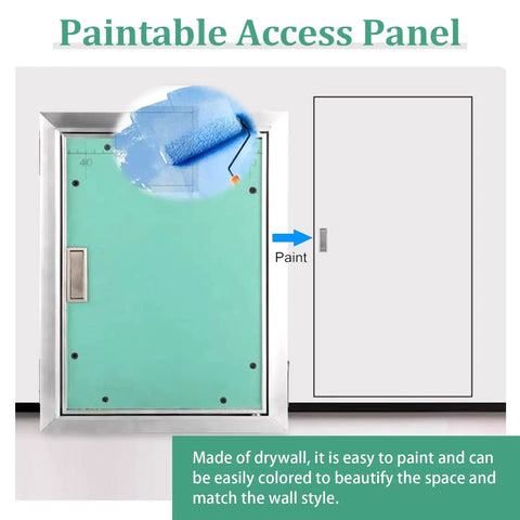 No Sweat Installation Paintable Concealed Access Panel For Drywall Walls And Ceilings Featuring Spring Loaded Pop Out Mechanism in light blue color