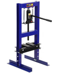 6 Ton H Frame Shop Hydraulic Press With Two Press Plates Heavy Duty Garage Ready Auto Repair Machine Adjustable Pressure Overload Protection Rust Resistant Blue Finish